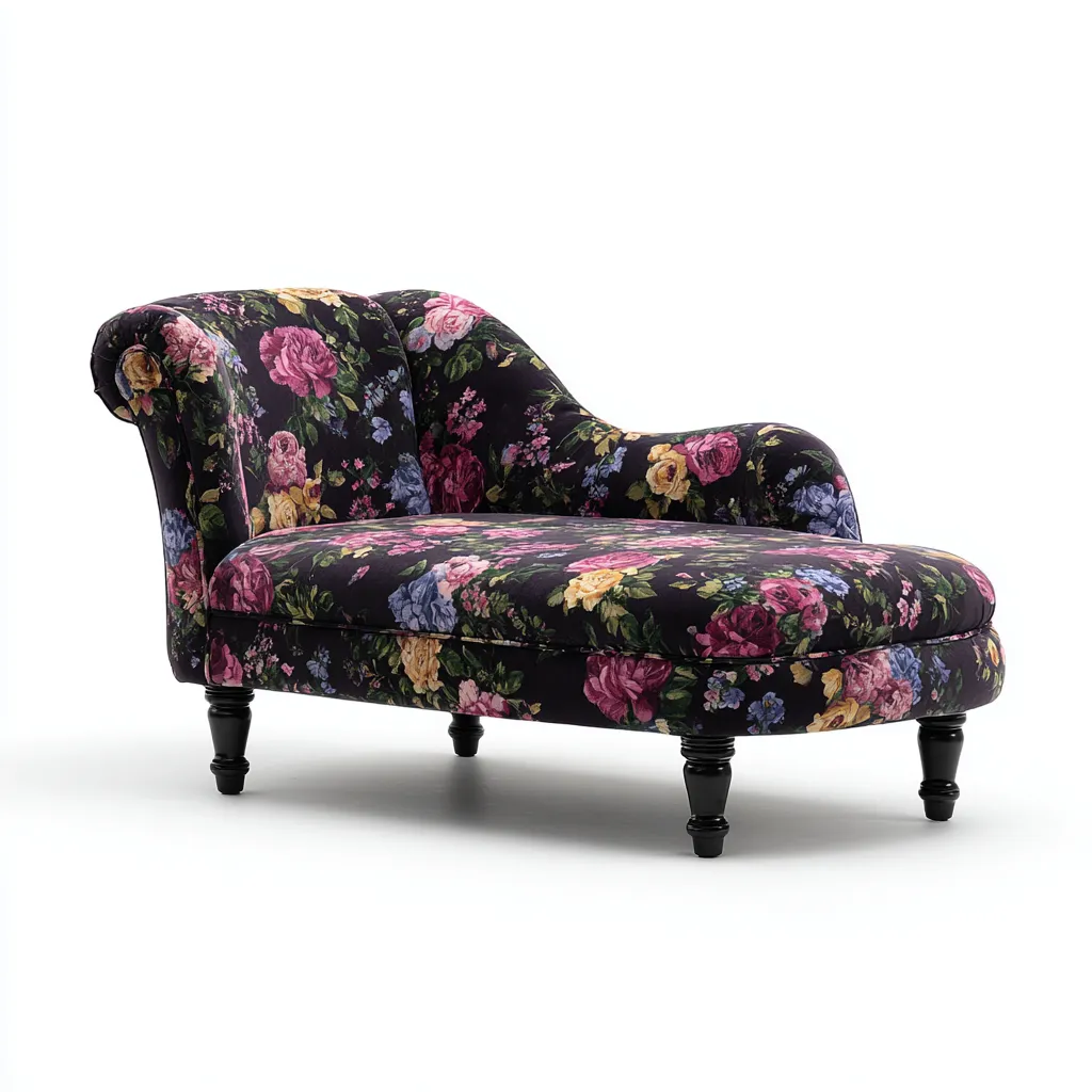 Chaise longue en tissu 170x82x88 cm - violet foncé - style classique pour salon-Placidovae