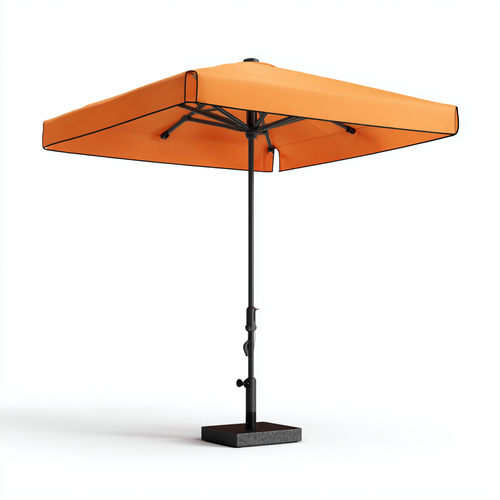 Parasol de jardin - aluminium et polyester 250x250x230 cm - orange - pour terrasse et balcon - style moderne-Placidovae