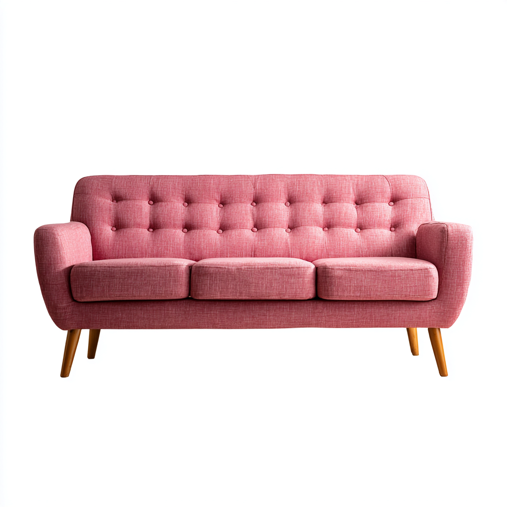 Canapé 3 places tissu 206x85x82 cm rose - style scandinave moderne - adapté au salon-Placidovae