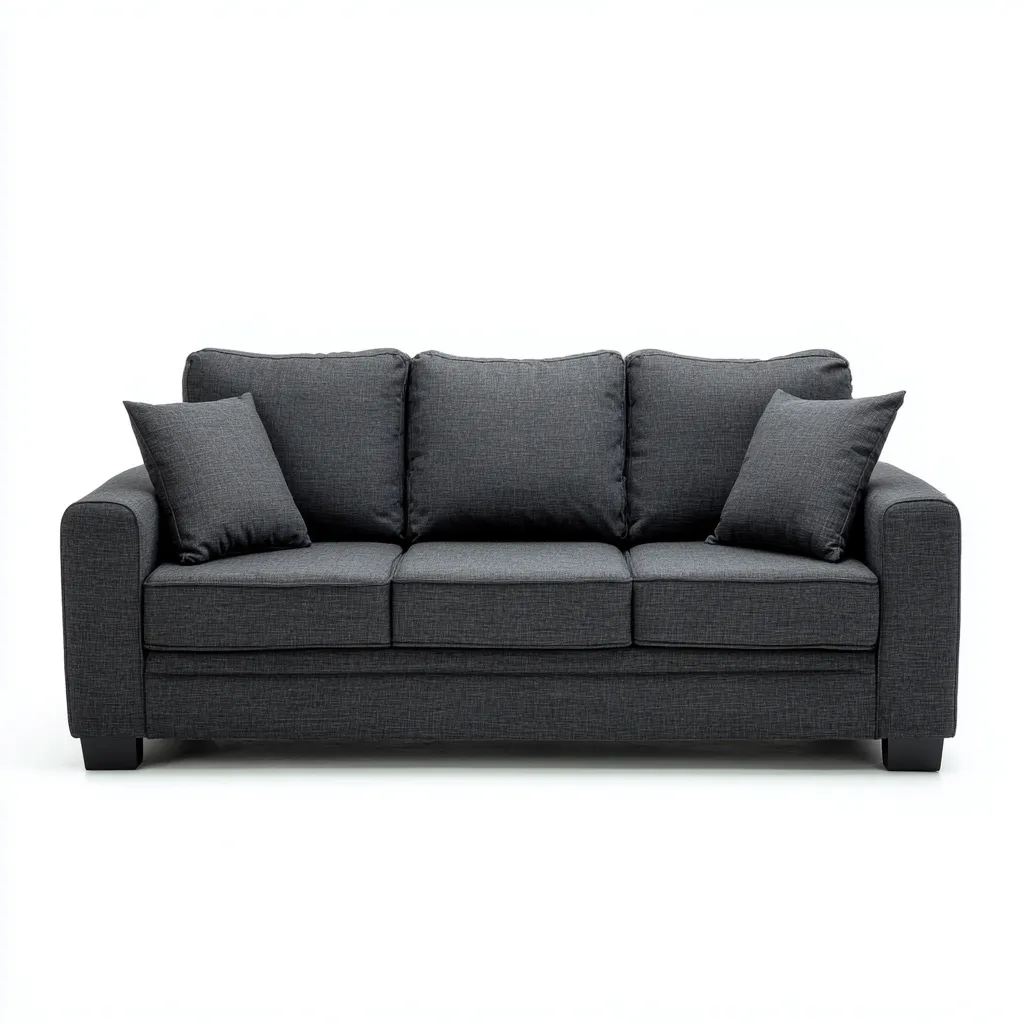 Canapé 3 places tissu 195x85x83 cm gris foncé - design contemporain - adapté au salon-Placidovae