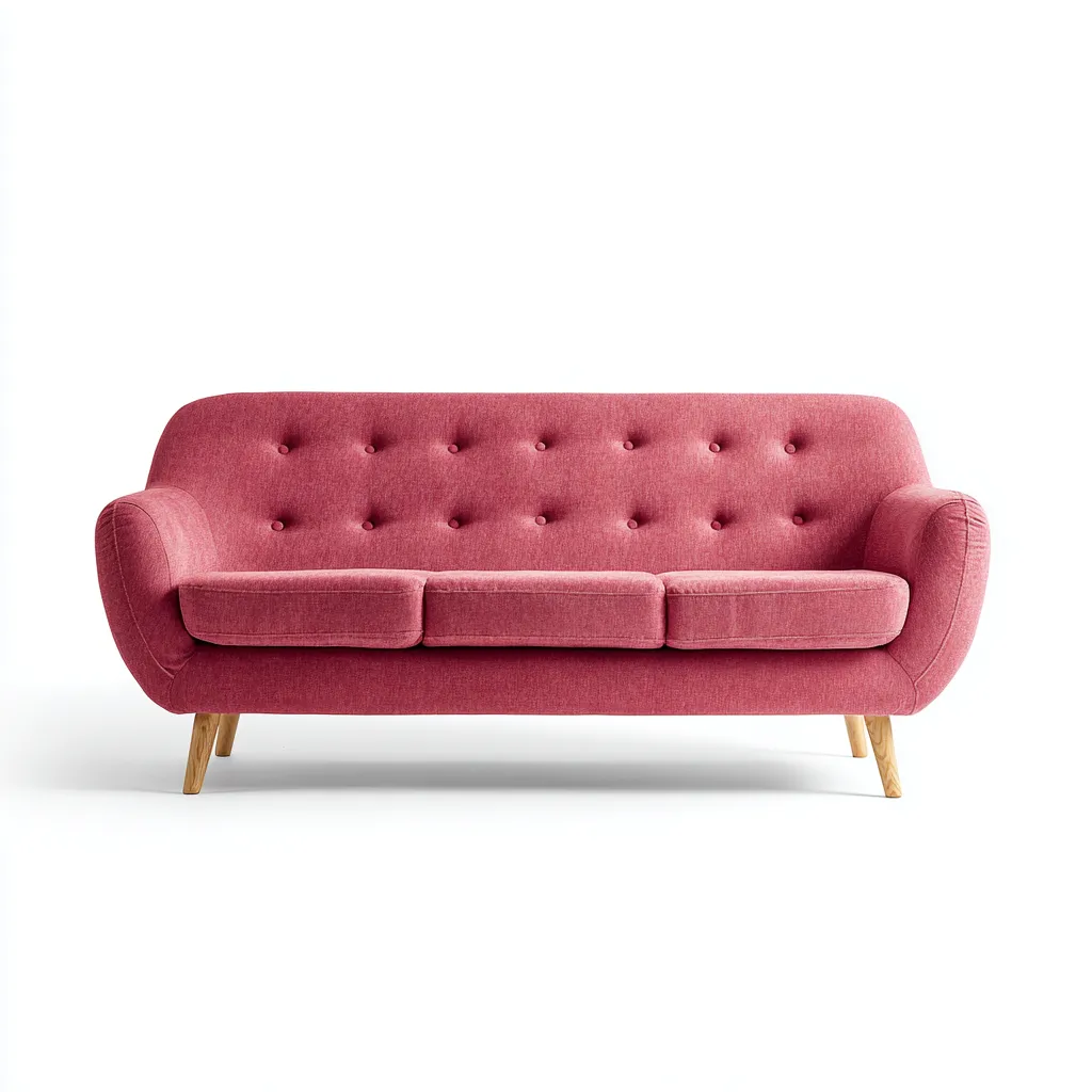 Canapé 3 places tissu 185x85x82 cm - rose - pour salon - style scandinave-Placidovae