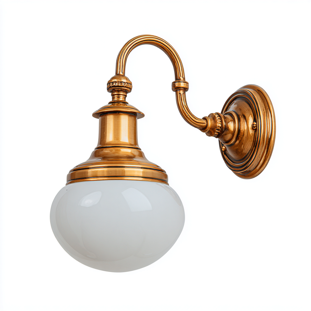 Applique murale métal - verre 20x30 cm - bronze - blanc - pour intérieur - style classique-Placidovae