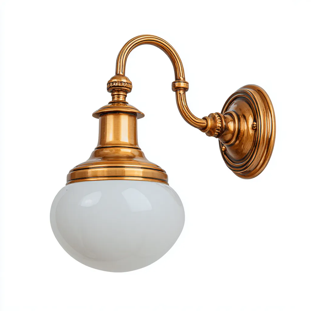 Applique murale métal - verre 20x30 cm - bronze - blanc - pour intérieur - style classique-Placidovae