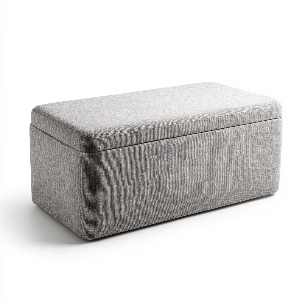 Banc de lit tissu 95x45x45 cm gris pour chambre - style moderne-Placidovae
