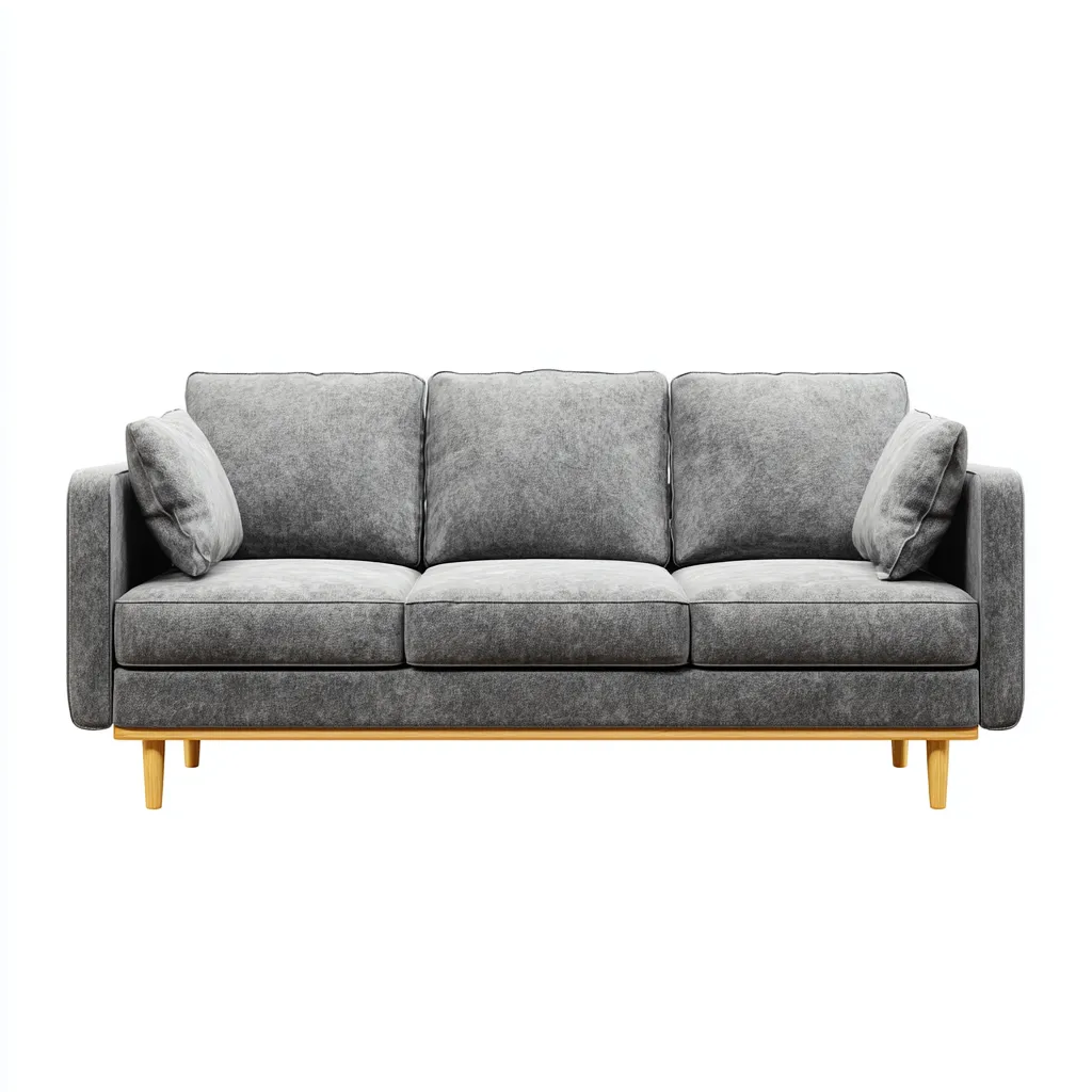 Canapé 3 places tissu 200x88x85 cm - gris - pour salon - style moderne-Placidovae