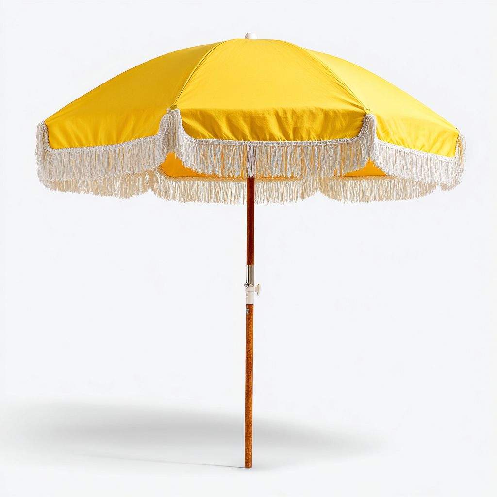 Parasol de jardin - bois et polyester 210x210x200 cm - jaune - pour terrasse et jardin - style rétro-Placidovae