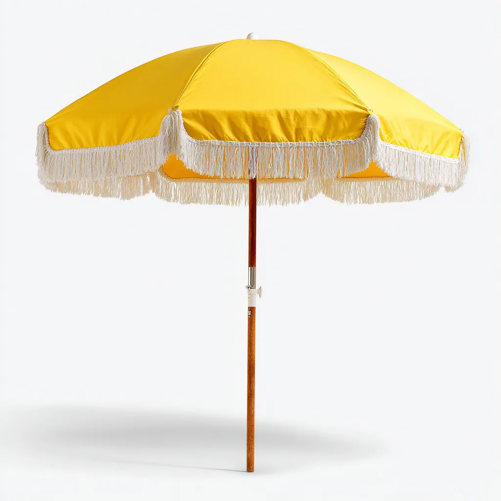 Parasol de jardin - bois et polyester 210x210x200 cm - jaune - pour terrasse et jardin - style rétro-Placidovae