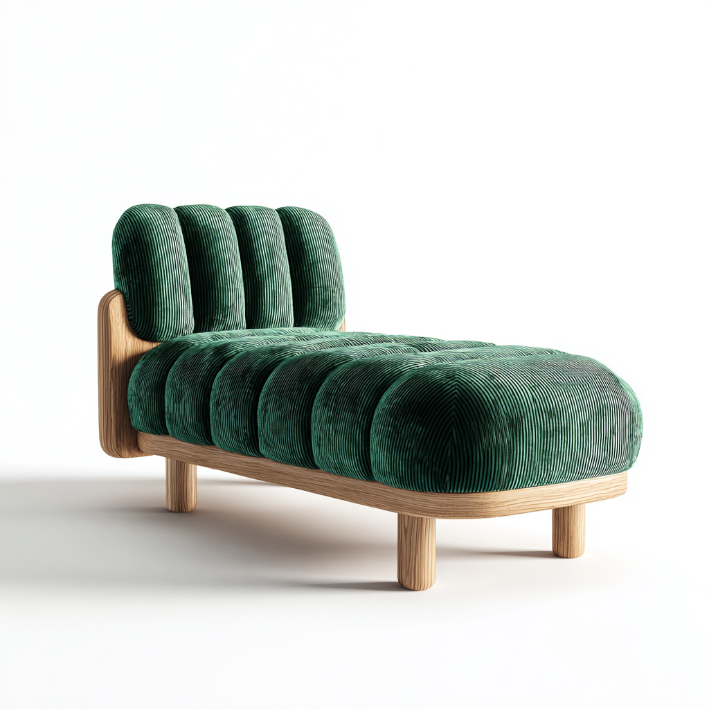 Chaise longue en tissu 165x80x82 cm - vert - design moderne pour salon-Placidovae