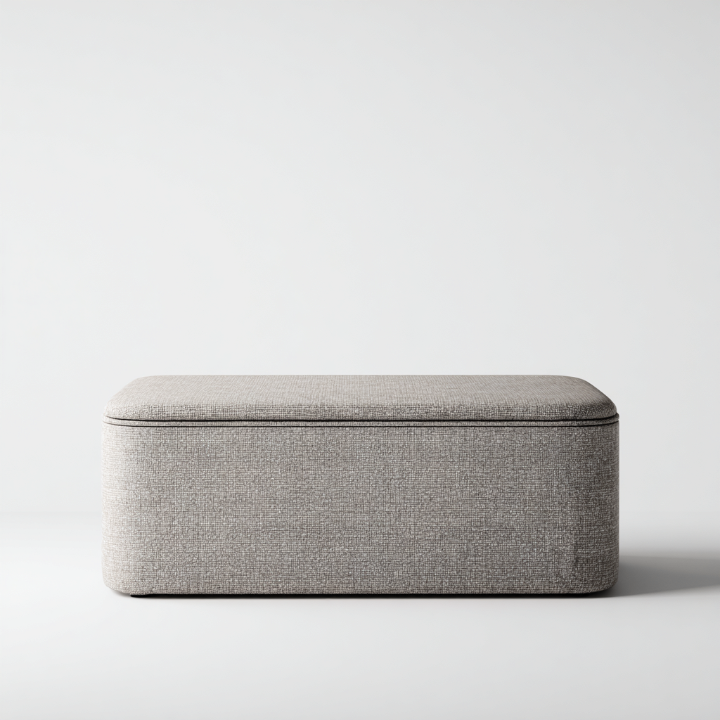 Banc de lit tissu 90x45x42 cm gris pour chambre - style moderne-Placidovae