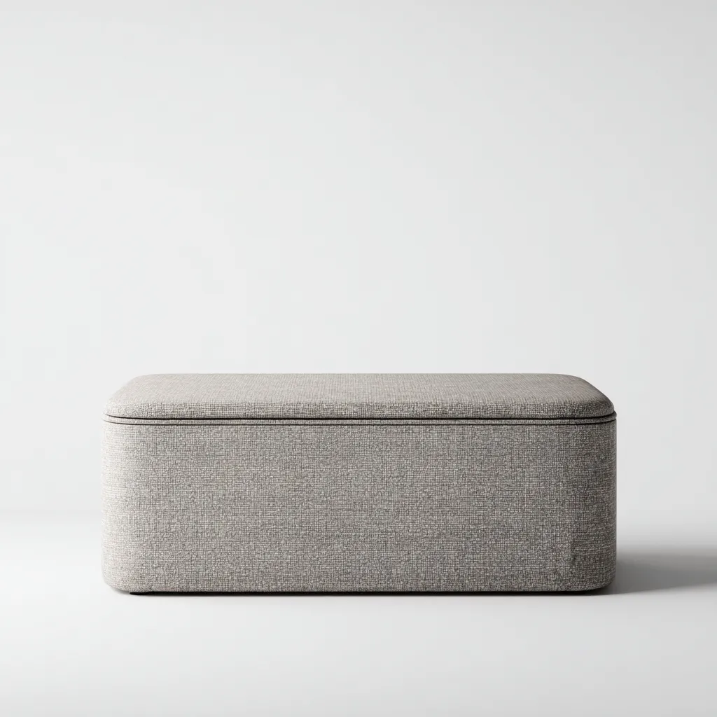 Banc de lit tissu 90x45x42 cm gris pour chambre - style moderne-Placidovae