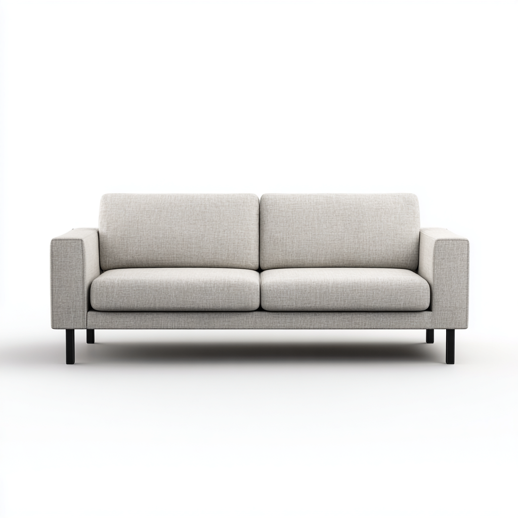 Canapé 2 places tissu gris clair 180x88x85 cm - gris clair - pour salon - style contemporain-Placidovae