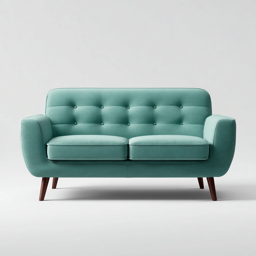 Canapé 2 places tissu bleu 165x85x82 cm - bleu - pour salon - style contemporain-Placidovae