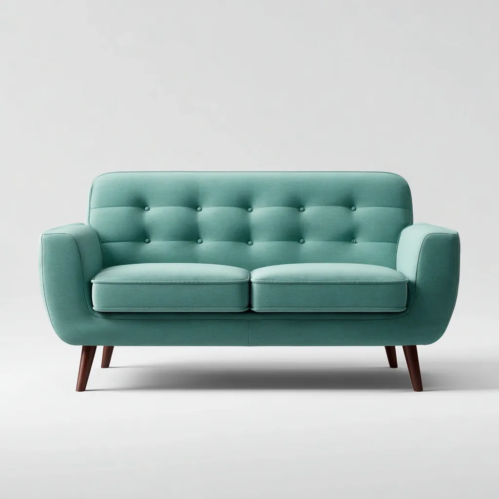 Canapé 2 places tissu bleu 165x85x82 cm - bleu - pour salon - style contemporain-Placidovae