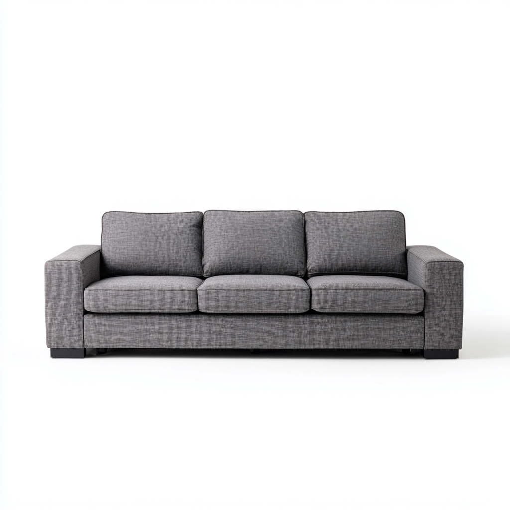 Canapé 3 places tissu 210x90x85 cm - gris - pour salon - style moderne-Placidovae