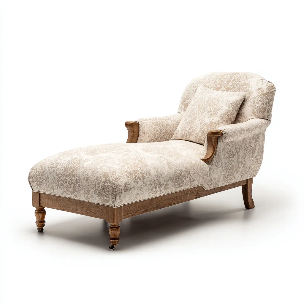 Chaise longue en tissu 178x88x92 cm - beige - style classique pour salon-Placidovae