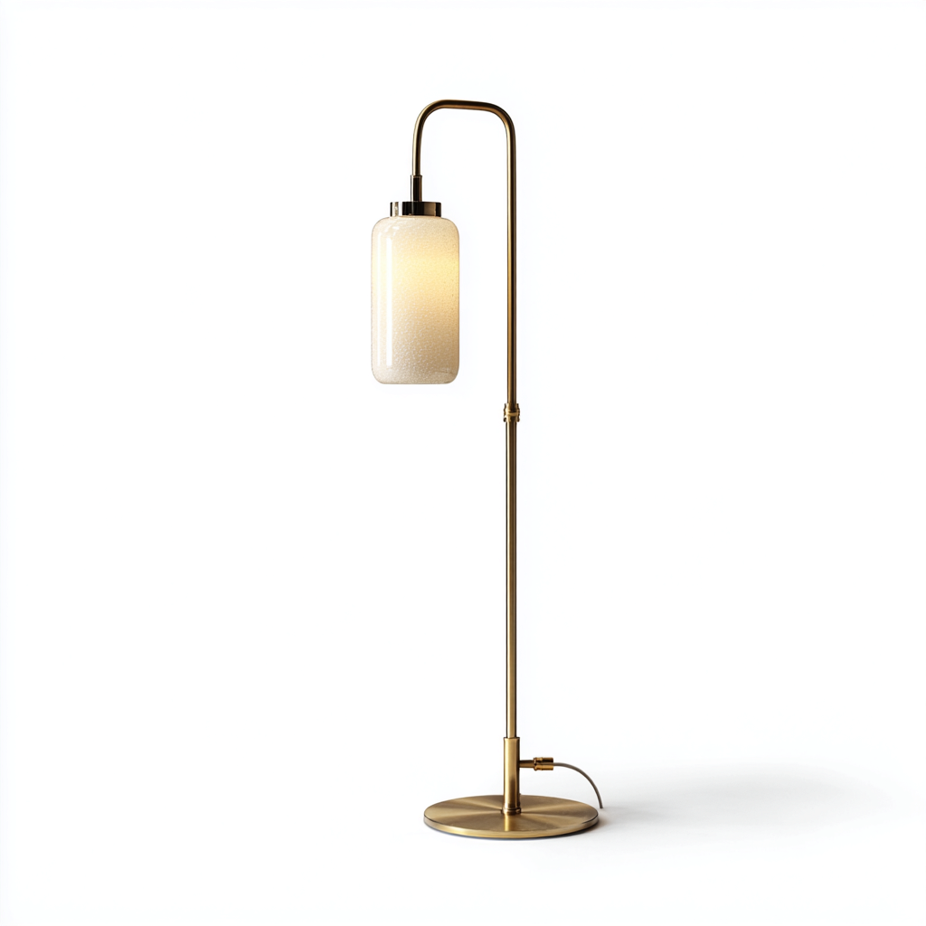 Lampadaire métal et verre dépoli 28x150 cm - style moderne - éclairage d'ambiance pour salon-Placidovae