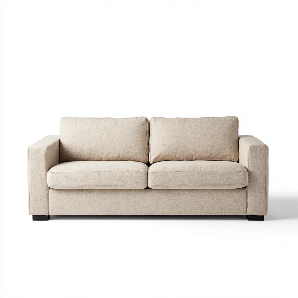 Canapé 2 places tissu beige 180x90x85 cm - beige - pour salon - style contemporain-Placidovae