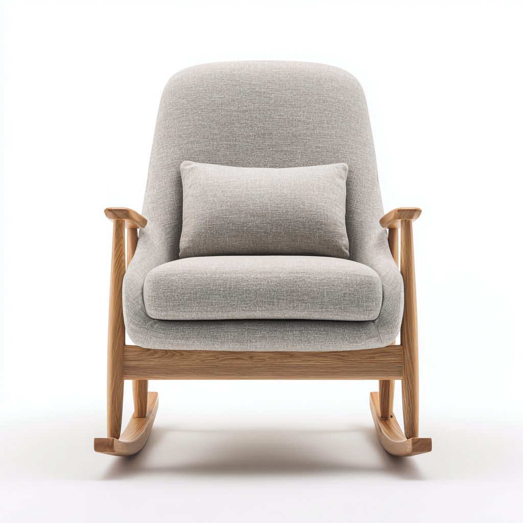 Fauteuil à bascule tissu 77x83x97 cm - gris clair - pour salon - design moderne-Placidovae