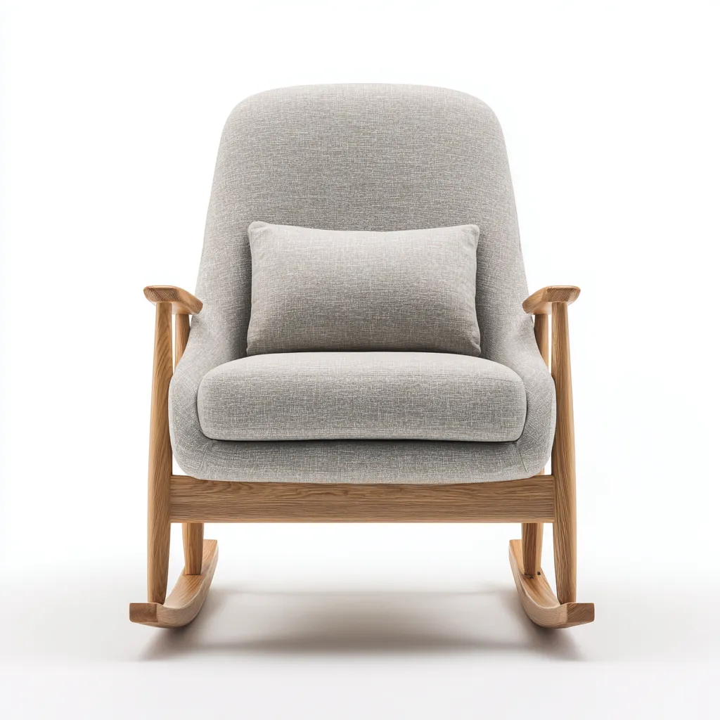 Fauteuil à bascule tissu 77x83x97 cm - gris clair - pour salon - design moderne-Placidovae