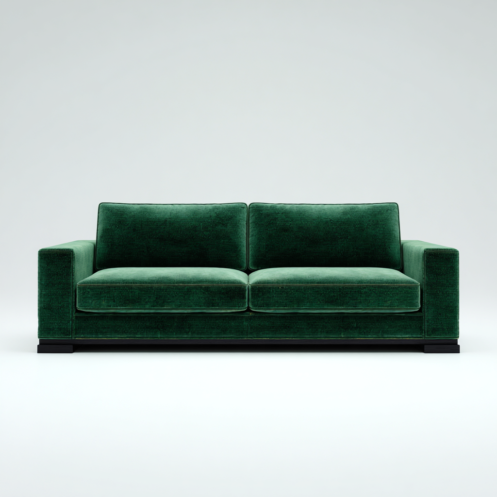 Canapé 2 places en velours 183x98x86 cm - vert foncé - adapté au salon - style moderne-Placidovae