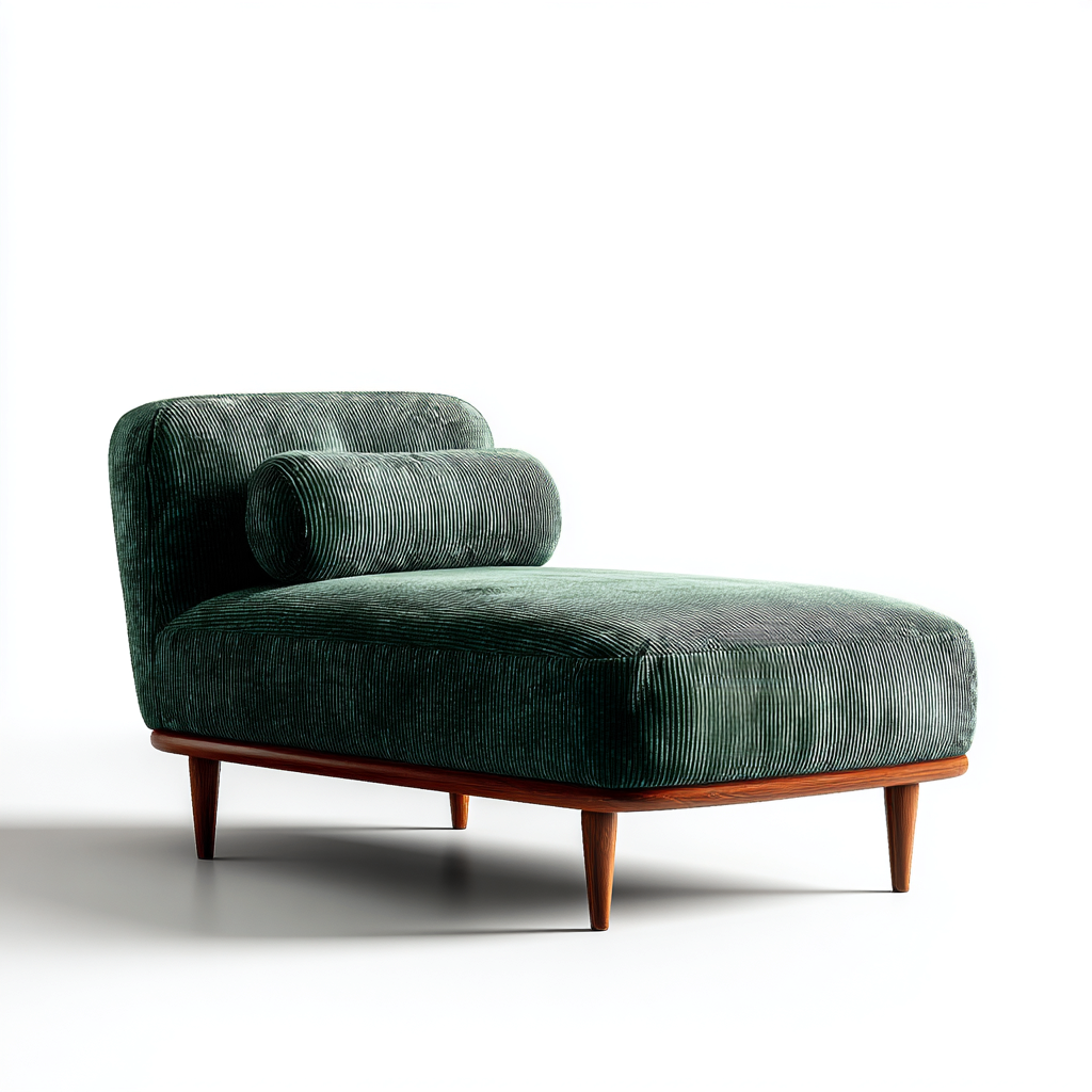 Chaise longue en tissu 160x78x82 cm - vert foncé - design moderne pour salon-Placidovae