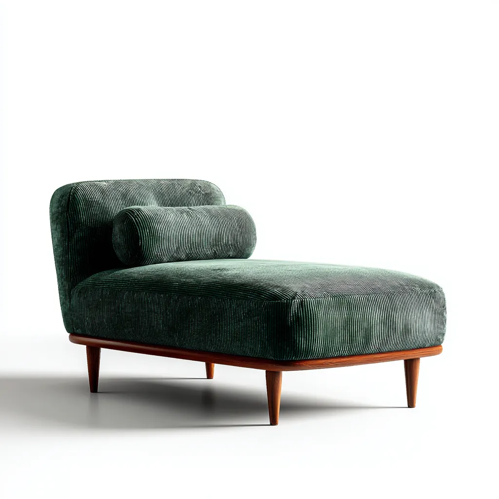 Chaise longue en tissu 160x78x82 cm - vert foncé - design moderne pour salon-Placidovae