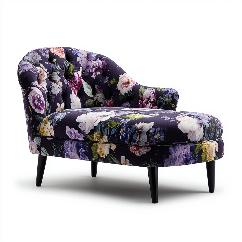 Chaise longue en tissu 168x82x87 cm - violet foncé - style classique pour salon-Placidovae