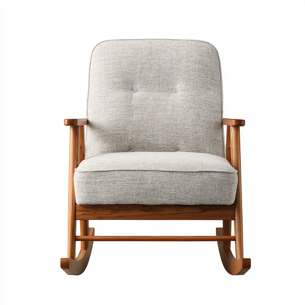 Fauteuil à bascule tissu 74x80x94 cm - gris clair - pour salon - design moderne-Placidovae