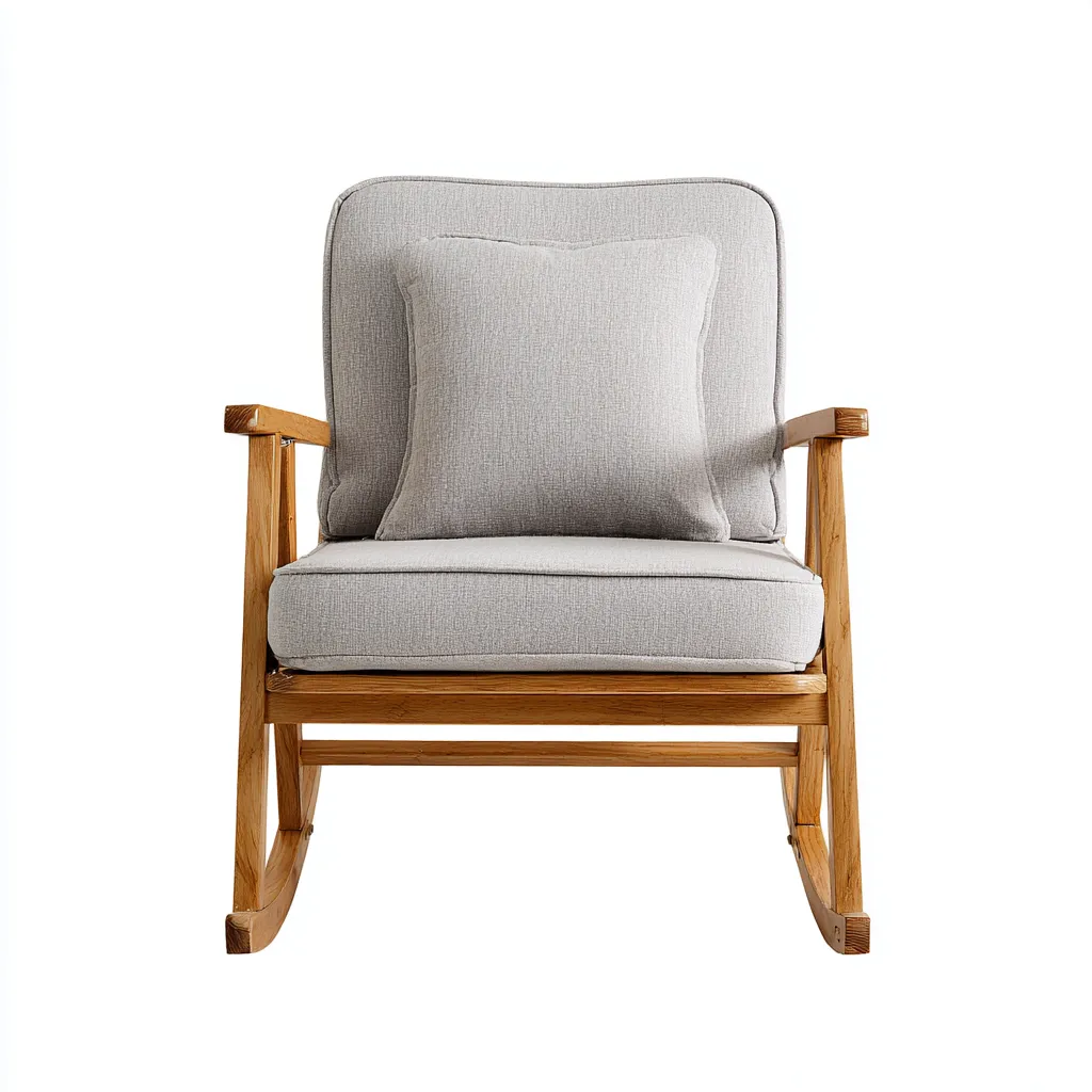 Fauteuil à bascule tissu 75x78x95 cm - gris clair - pour salon - design moderne-Placidovae