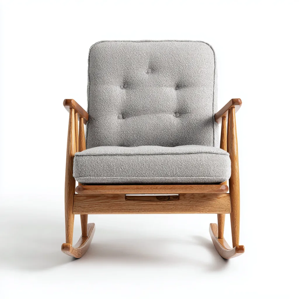 Fauteuil à bascule tissu 75x82x94 cm - gris clair - pour salon - design moderne-Placidovae