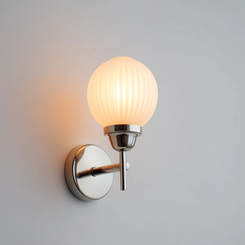 Applique murale métal - verre 15x30 cm - argent - opal - pour intérieur - style moderne-Placidovae