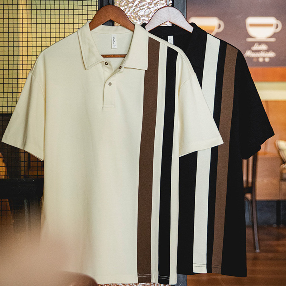 Stitching Contrast Color Polo Shirt