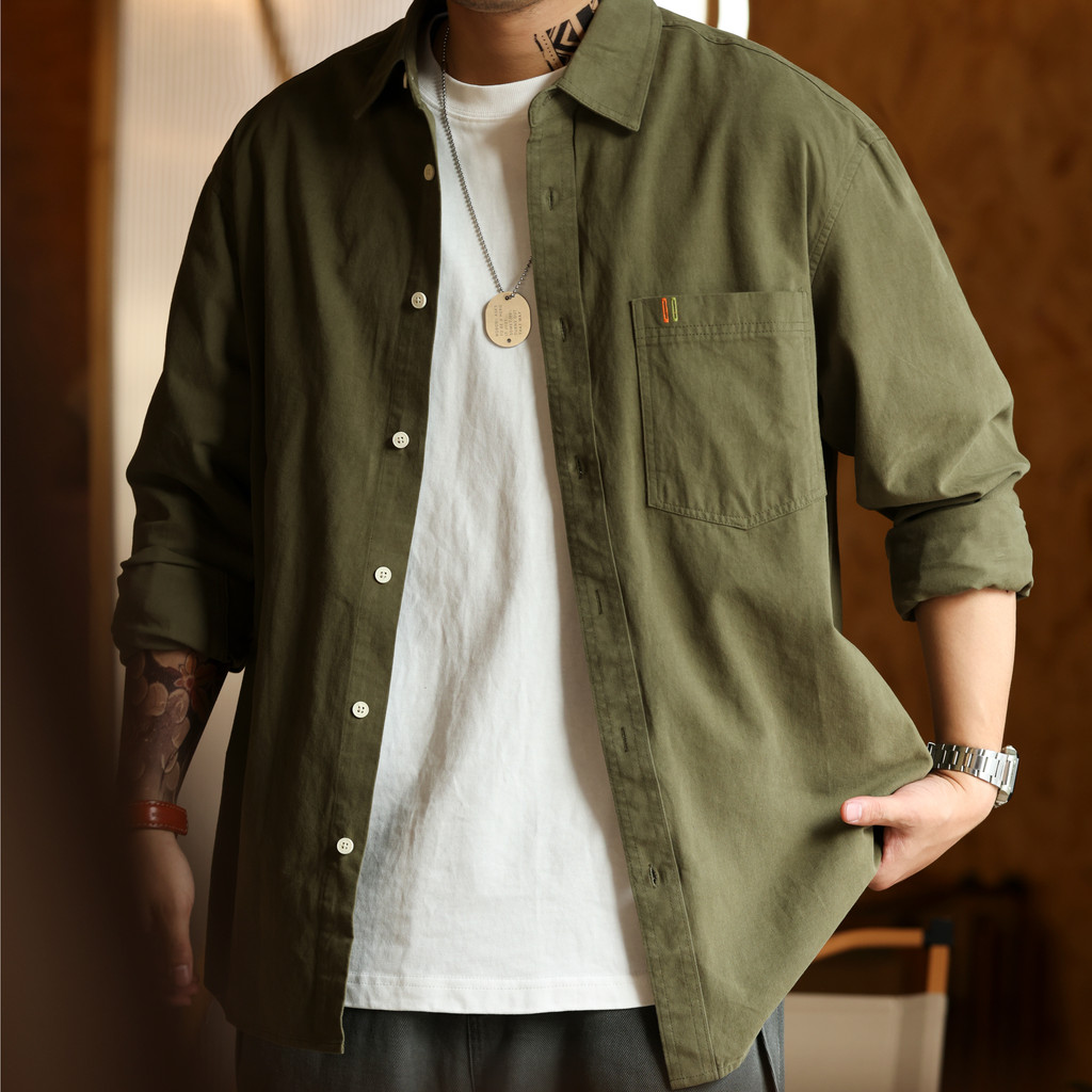 Casual Pure Cotton Long-Sleeved Shirt