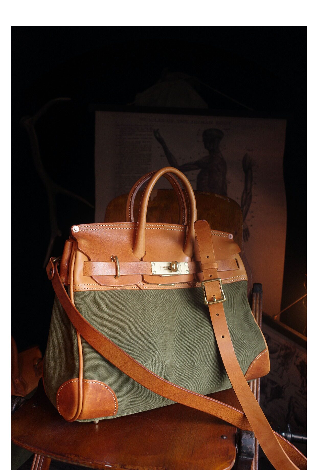 Canvas Kelly bag
