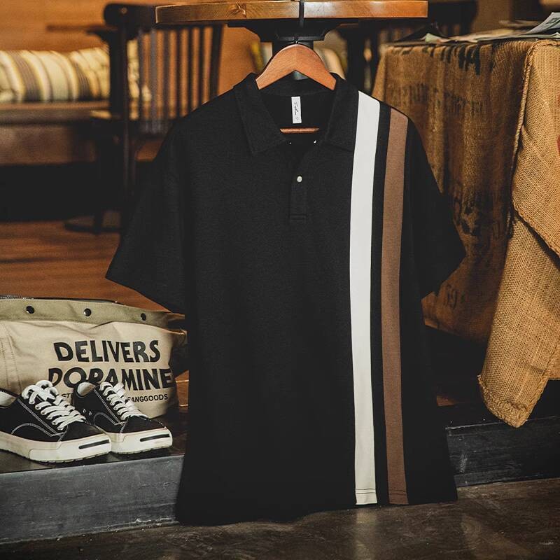Stitching Contrast Color Polo Shirt
