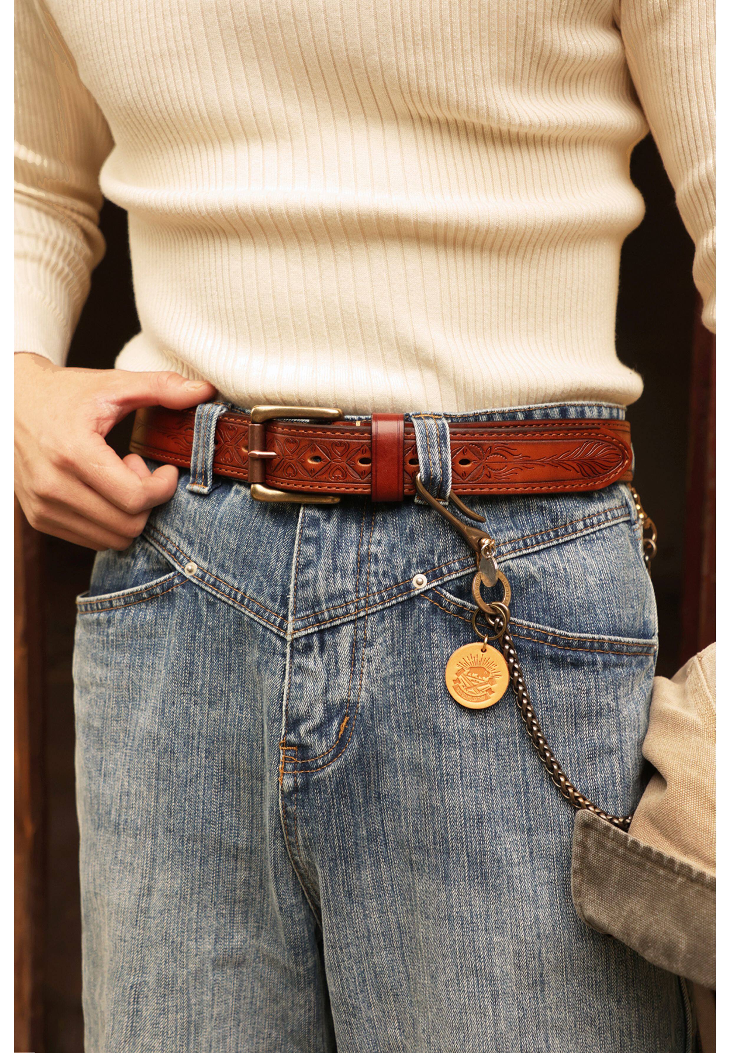 Tuscany hand-carved belt