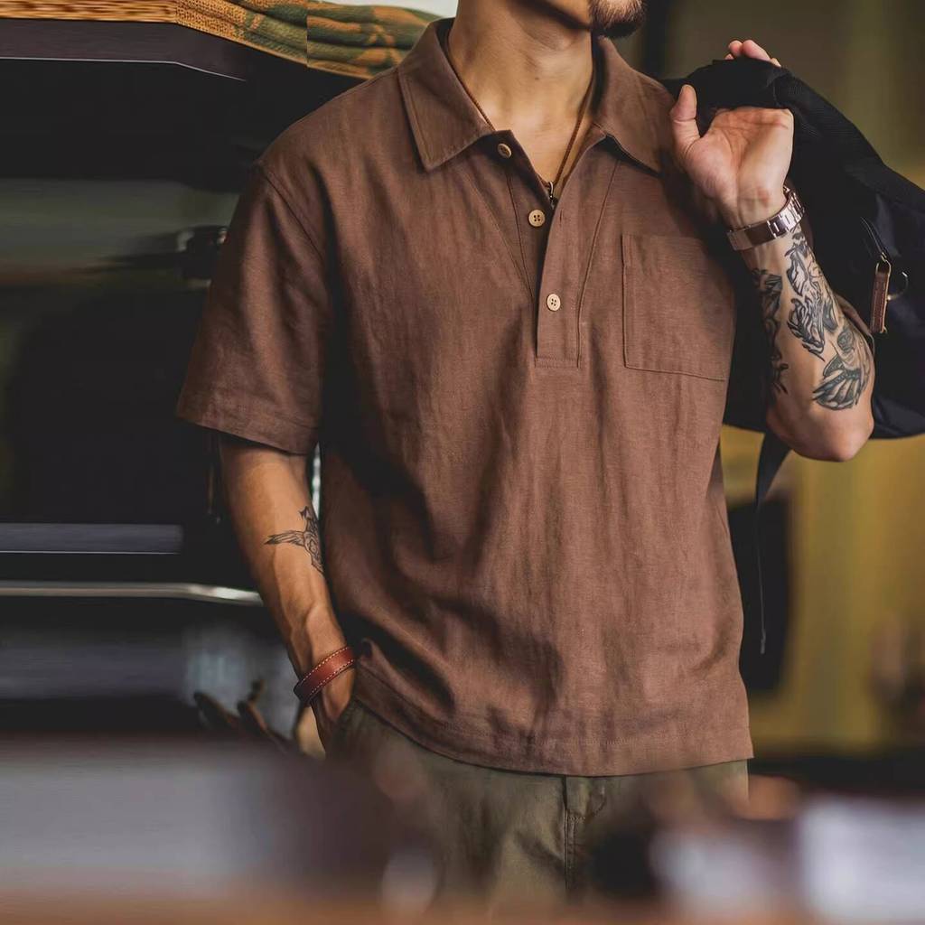 180g Tencel Linen Polo Shirt