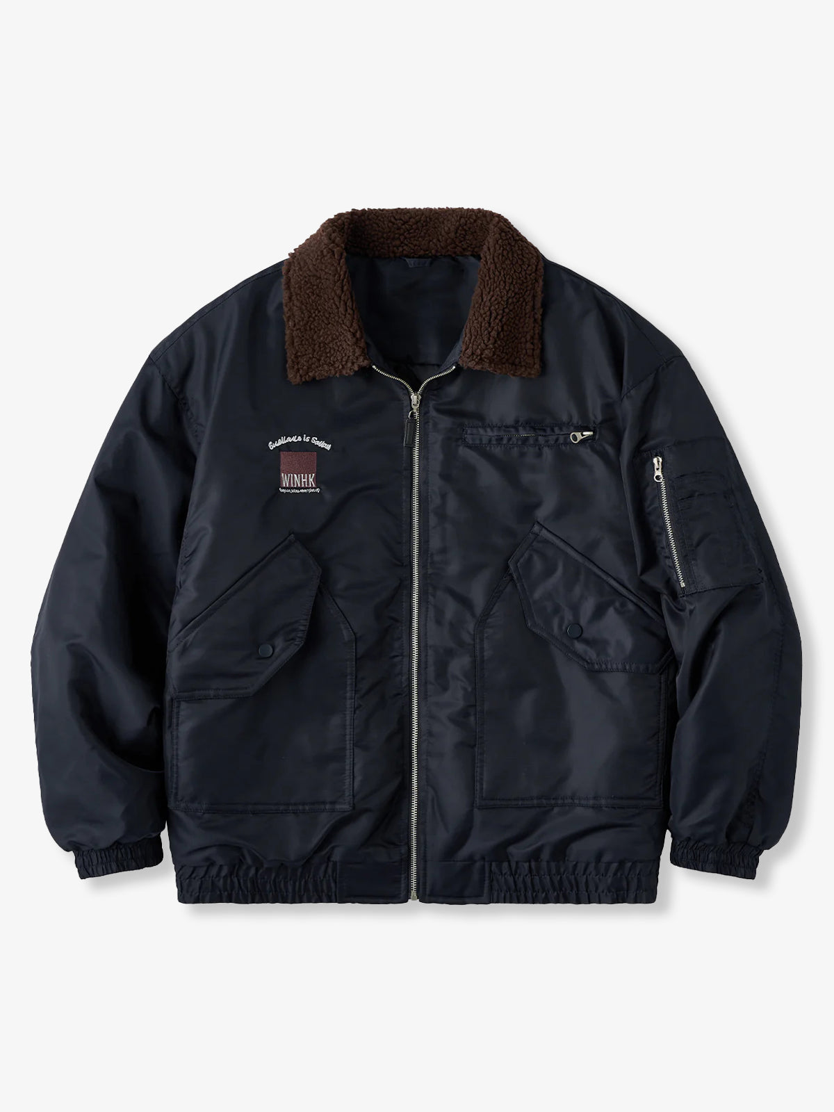 Sherpa Collar MA-1 Quilted Flight Jacket