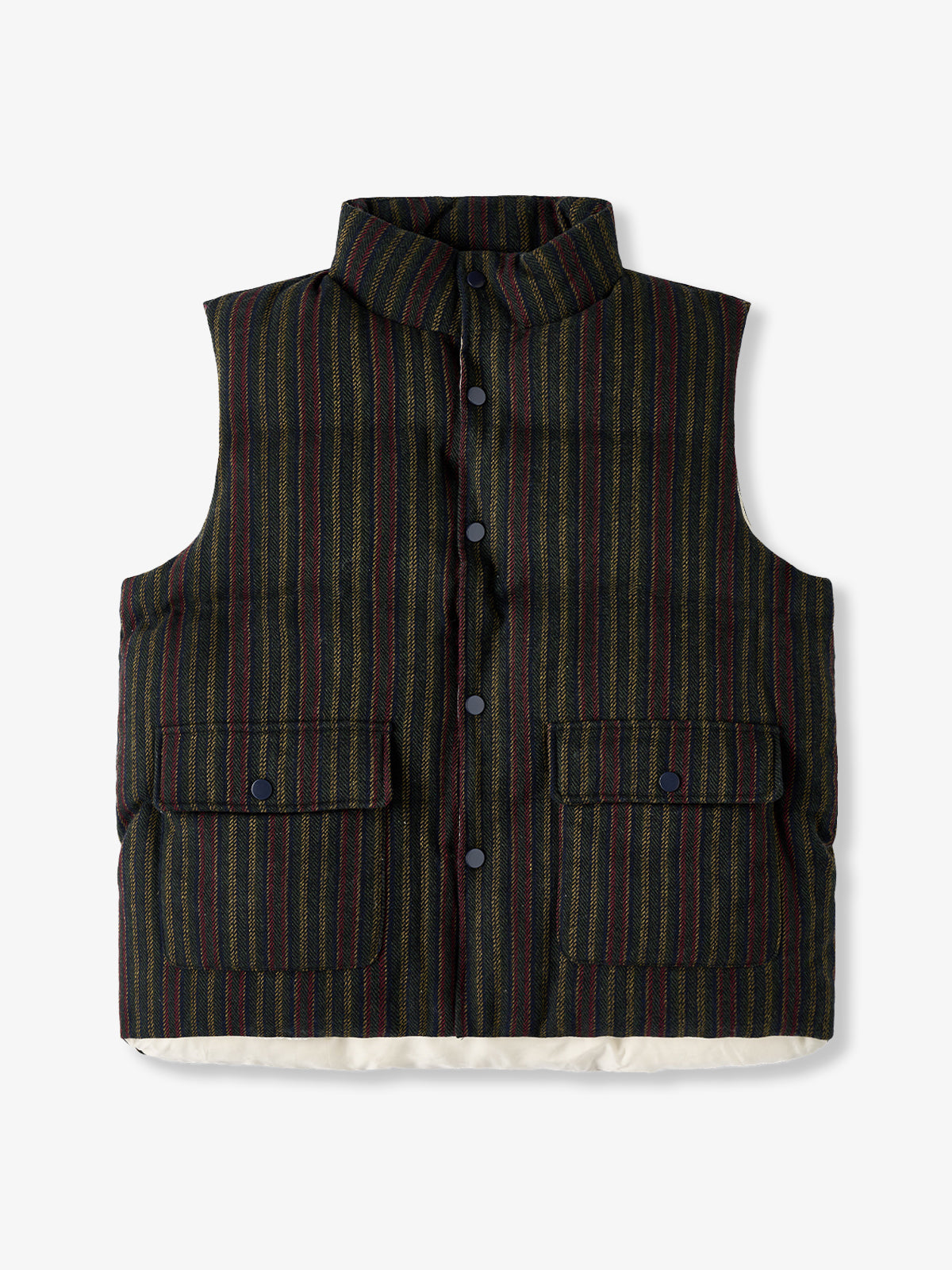 Retro-Style Brushed Stripe Jacquard Vest