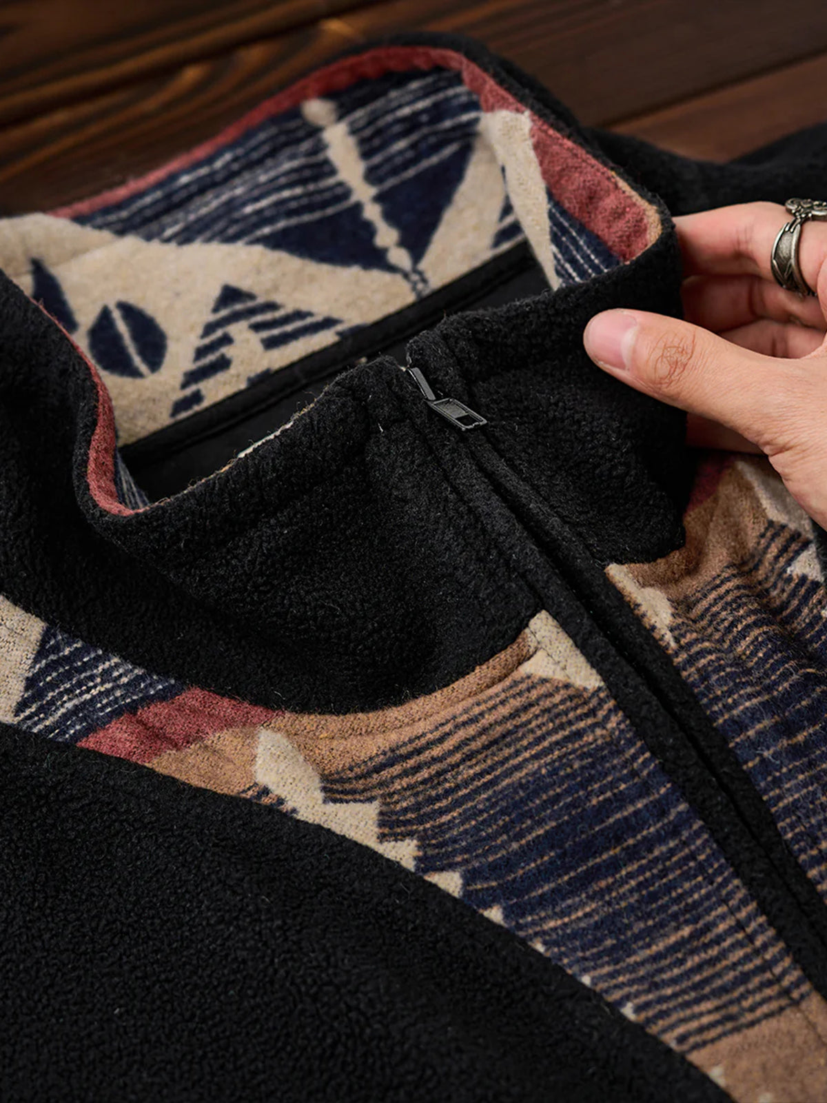 Navajo Half-Zip Polar Fleece Pullover Sweatshirt