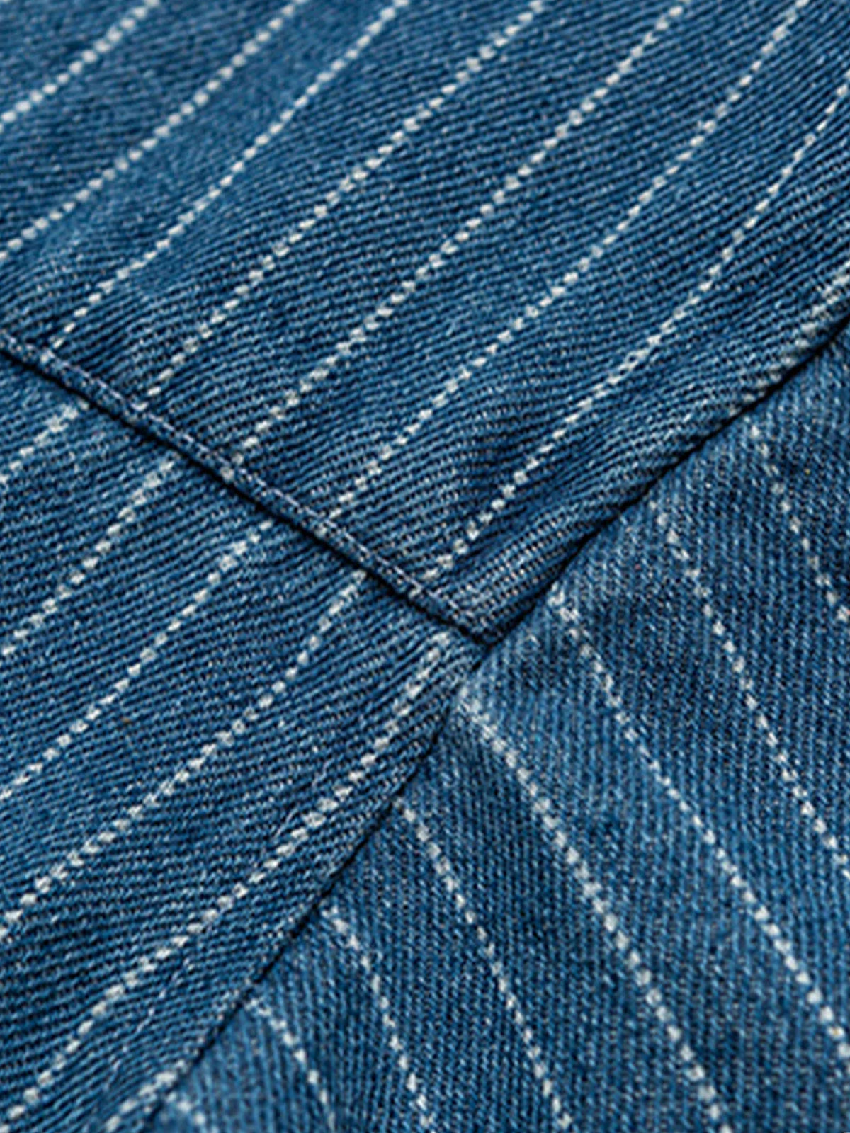 WABASH Irregular Pocket Striped Denim Shirt