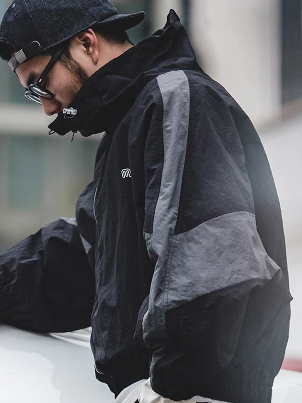 Double Zipper Design Color-Block Jacket