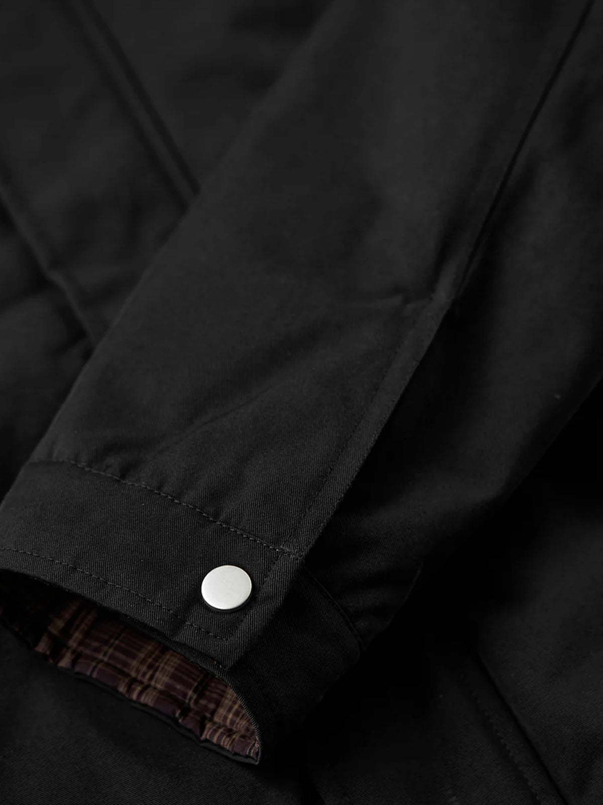 Harrington Jacket with Quilted Lining and Checkered Collar & Cuffs