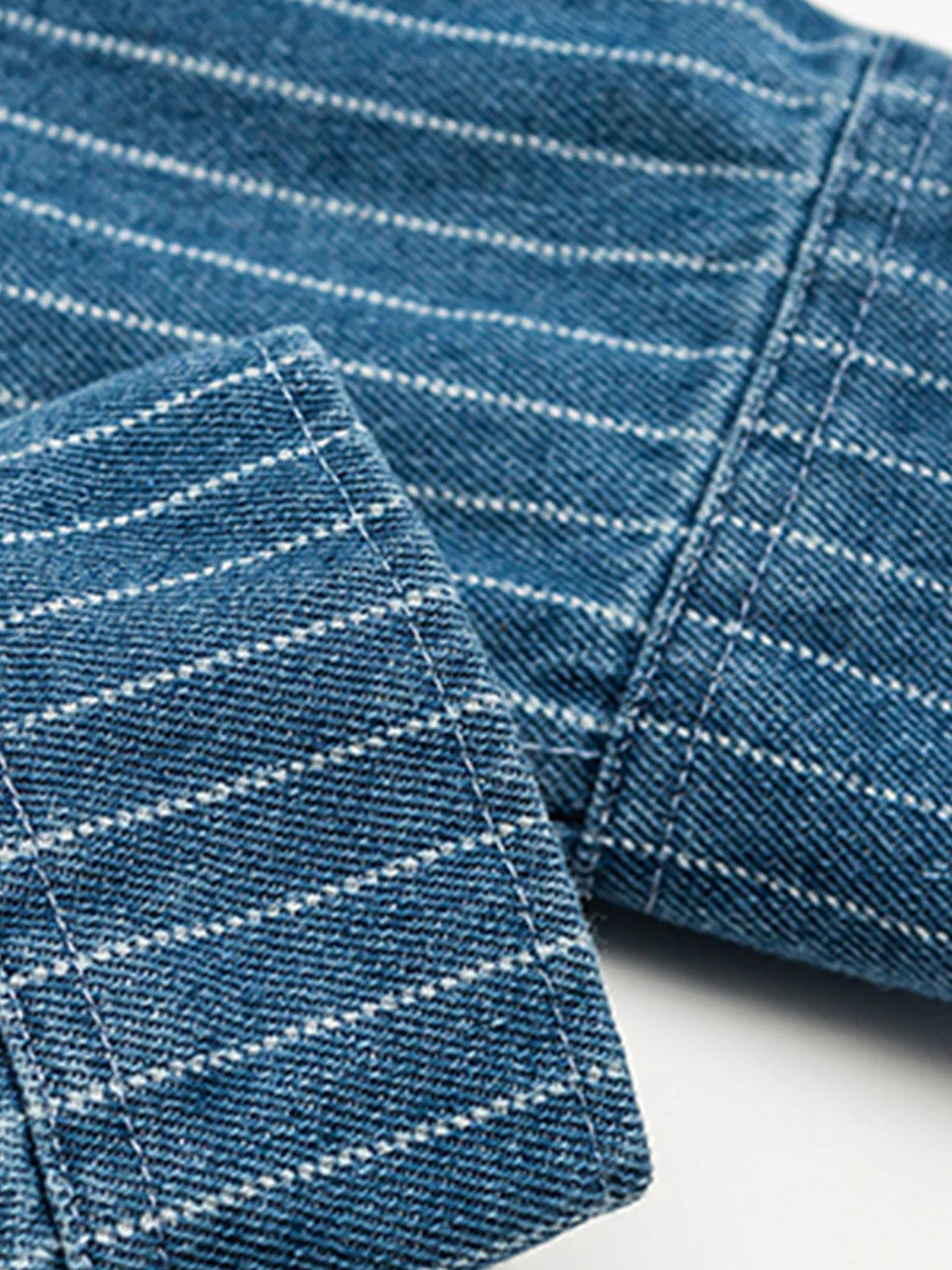 WABASH Irregular Pocket Striped Denim Shirt