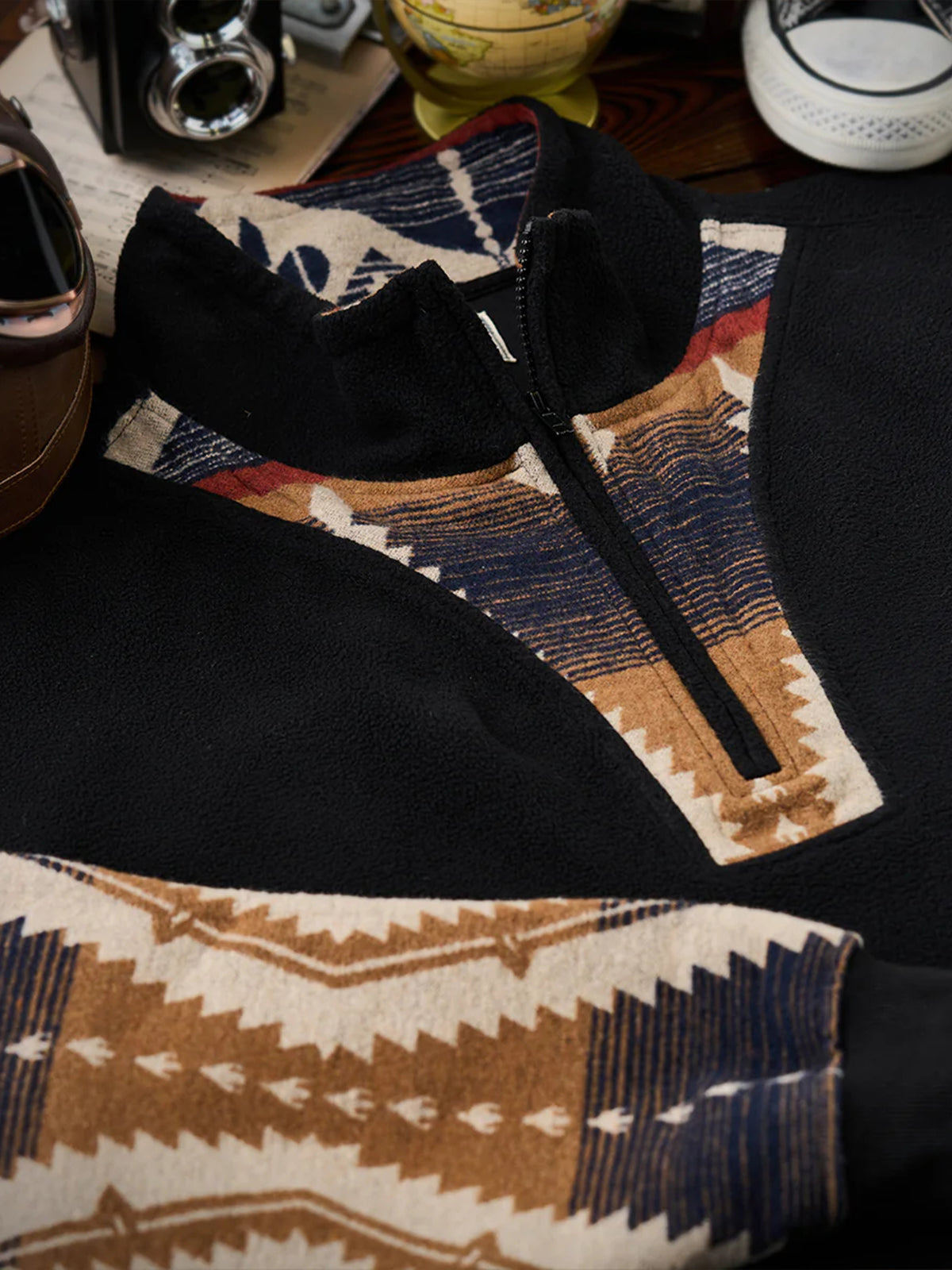 Navajo Half-Zip Polar Fleece Pullover Sweatshirt