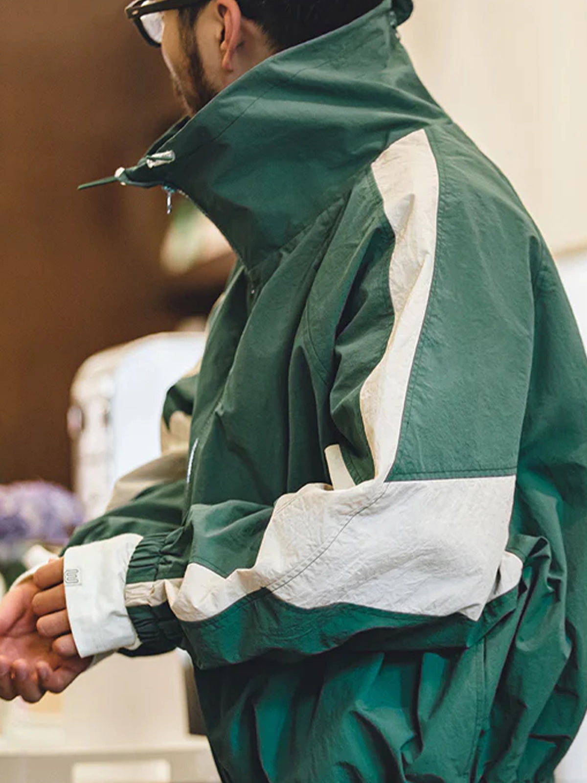 Double Zipper Design Color-Block Jacket