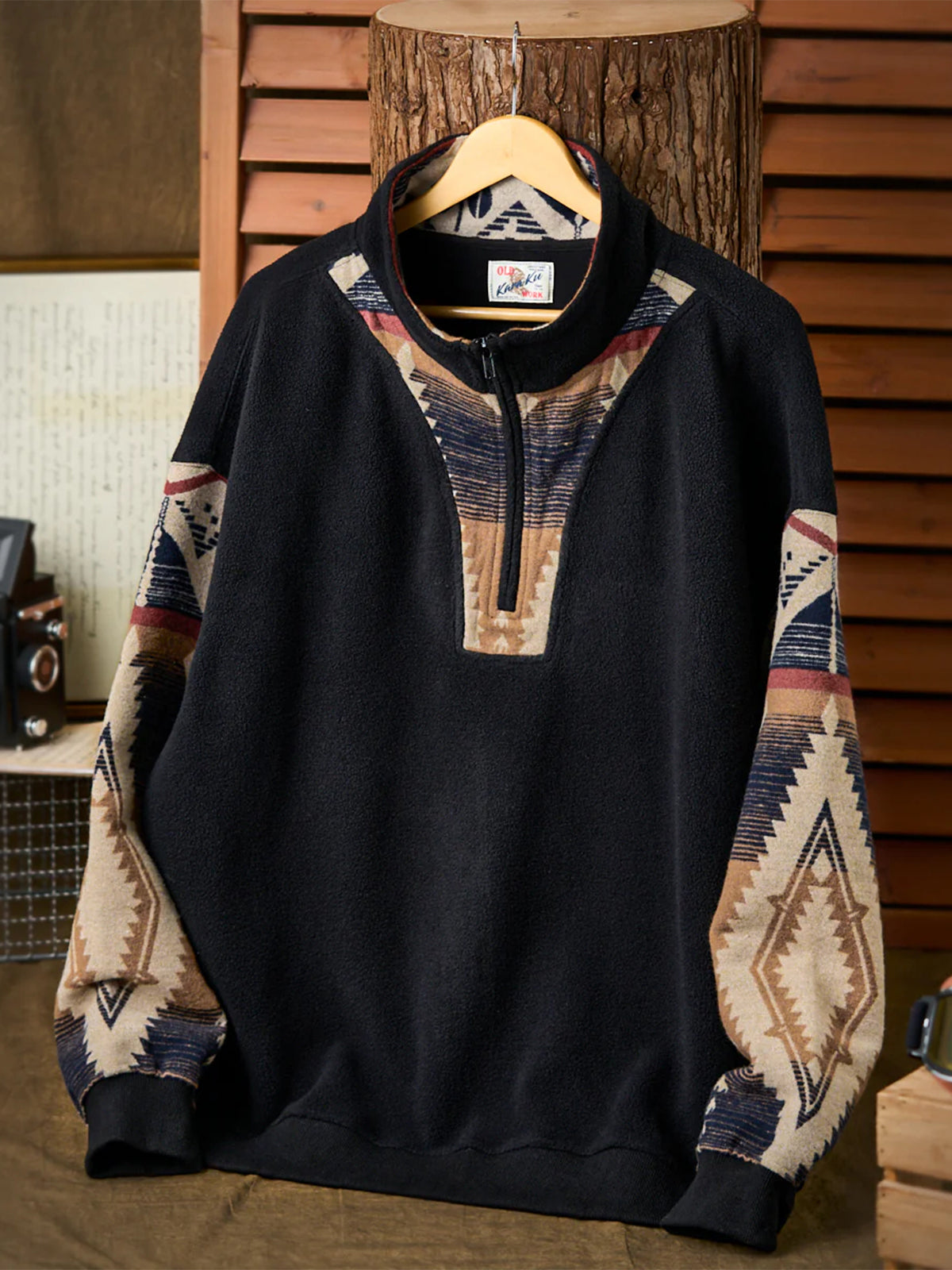 Navajo Half-Zip Polar Fleece Pullover Sweatshirt