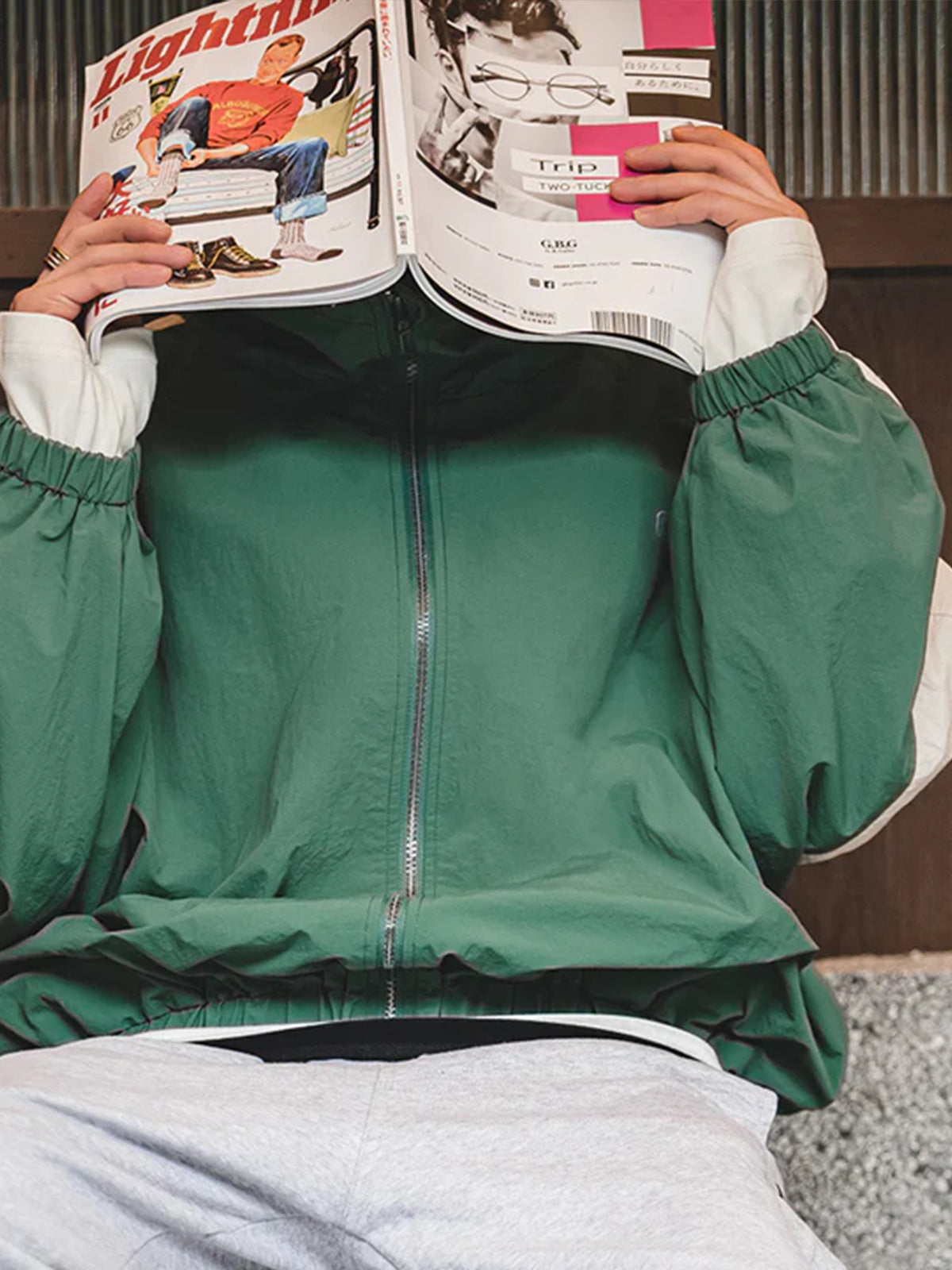 Double Zipper Design Color-Block Jacket