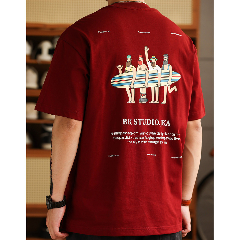 100% Cotton Embroidered Red T-Shirt