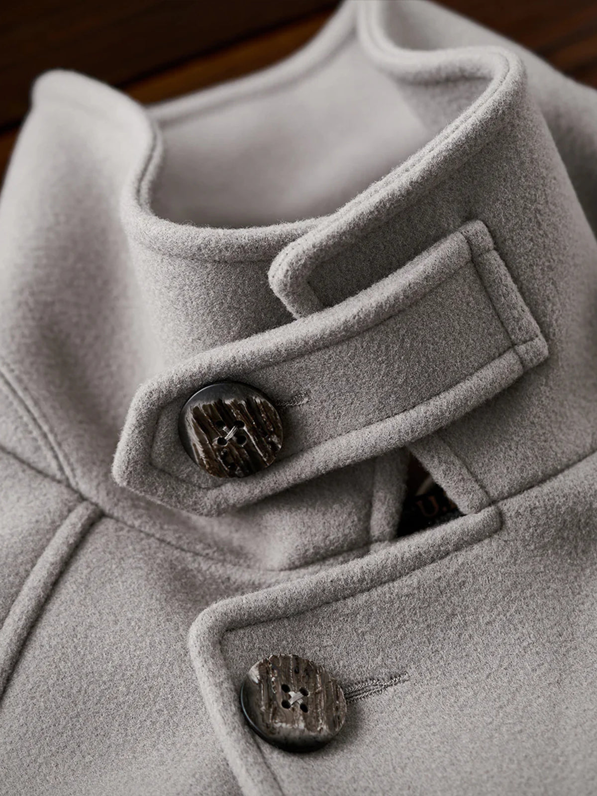 Business & Casual Balmacaan Coat with Belt and Chin Strap